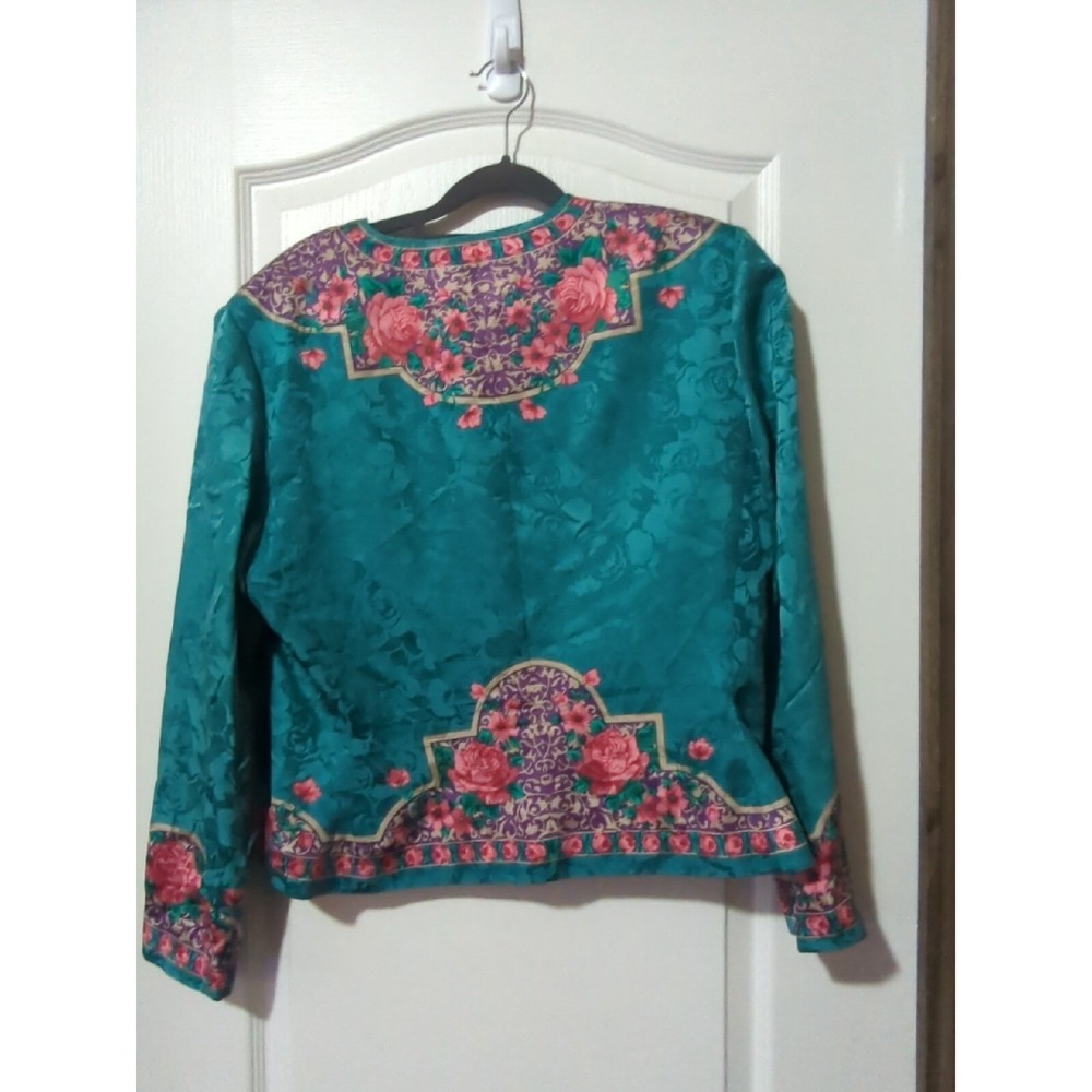 Adrianna Papell Safe Silk Women Size 14 Skirt Suit 2 Jacket English Rose Vintage - Picture 6 of 12